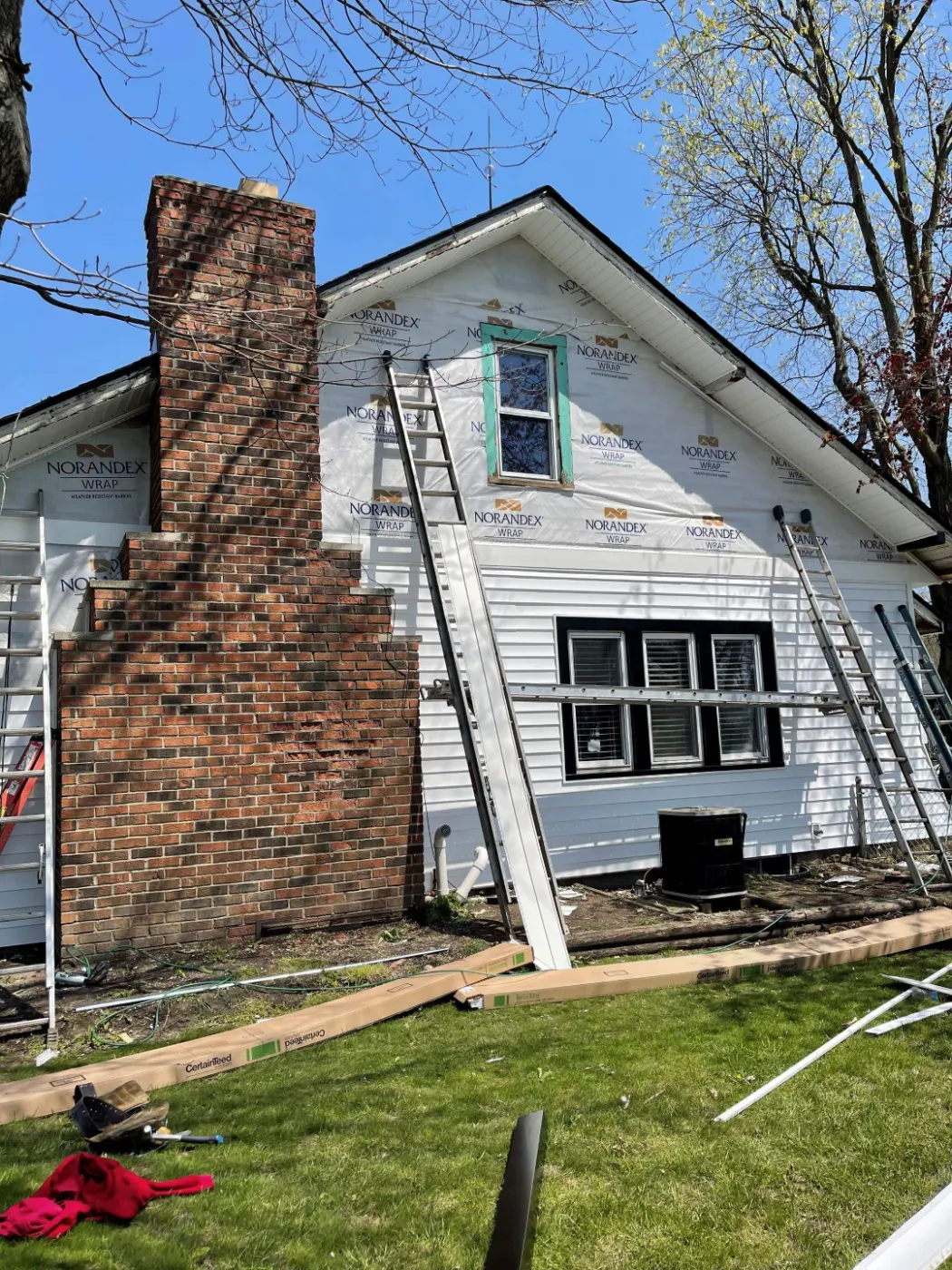 Flashing and seam work in Morse Reservoir